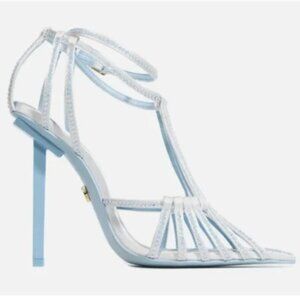 NWOT She Is Cheval Chill Pill Stain High Heel Embellished Baby Blue in Size 7